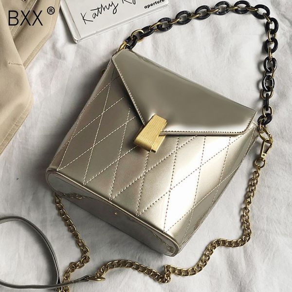 

bxx] patent leather crossbody bucket bags for women 2020spring all-match chain shoulder messenger bag female handbags hk202