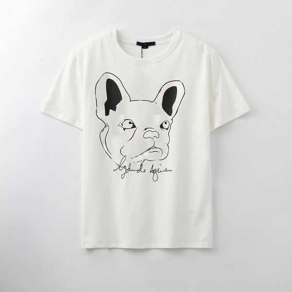 

20ss men women summer designer t shirts with french bulldog brand logo summer casual breathable men women tees s-2xl, White;black