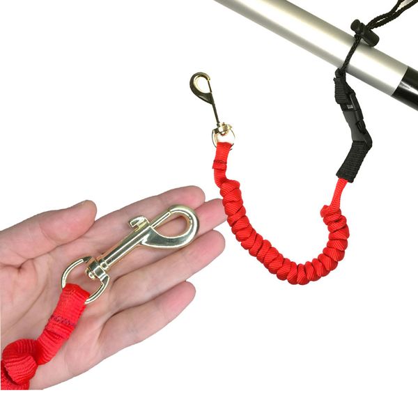 

2pc 1pc swivel brass clip canoe kayak safety paddle leash elastic rowing boats coiled lanyard cord