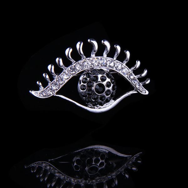 

elegant casual brooch big eye fashion crystal rhinestone badge lapel pin jewelry accessories holiday gifts for women men, Gray