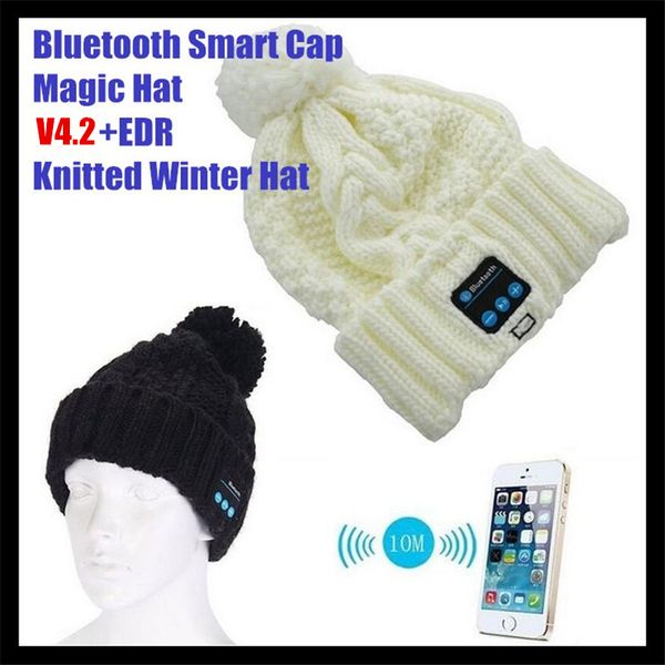 

100шт! womengirl's wireless bluetooth v4. 2 smart шерстяная шапочка зимняя шапка гарнитура hands-free music magic cap, mp3-динамик микрофон, Blue;gray