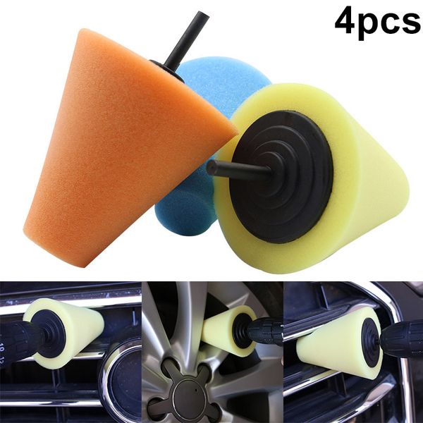 

4 pcs sponge buffing polishing cone sponge buffer pad for car wheel hub corner m8617