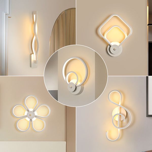 

modern led wall lamp for bedroom bedside lamp entrance corridor aluminum soft light source nordic art aisle corridor stair light