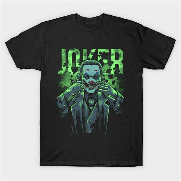 

joker joaquin phoenix put a smile on that face clown comedian black t-shirt summer casual tee shirt, White;black