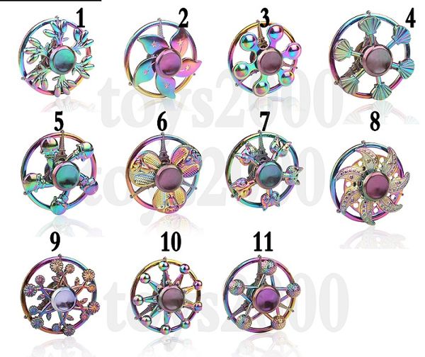 Novo 2018 11 colorido dupla camada dedo spinners liga de zinco descompressão artefato adultos descompressão Finger spinners atacado