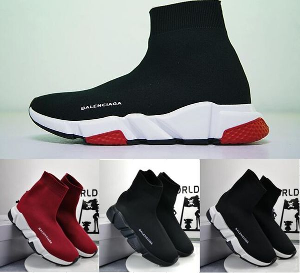 

2020 speed sock pairs speed trainer casual balenciaga shoes for mens and womens shoes speed stretch-knit mid sneakers size eur 36-45, Black