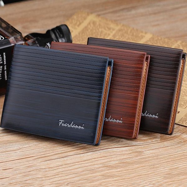 

men pu leather wallet embossing leather holder id purse bifold men wallet short fashion credit card wallet, Red;black