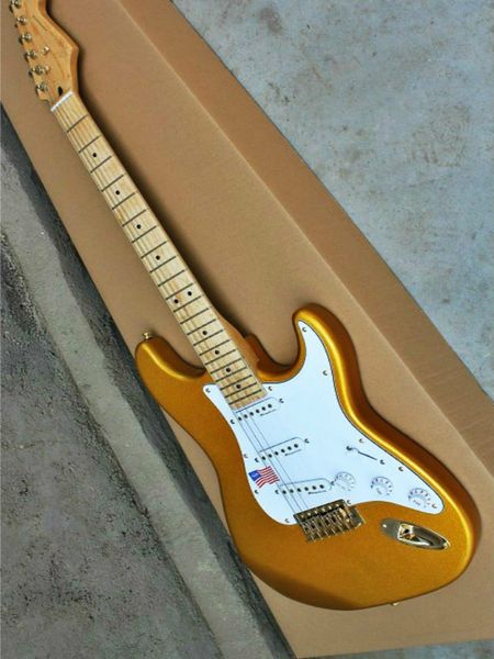 

new gyst-1037 gold color solid body maple fretboard 22 fret chrome hardware big head st electric guitar. ship