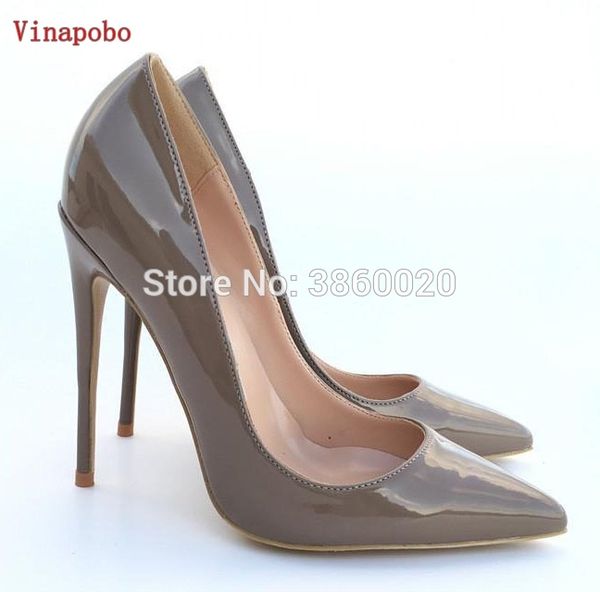 

vinapobo shoes patent leather wonen pumps fashion office shoes women stilettos high heels women's party wedding, Black