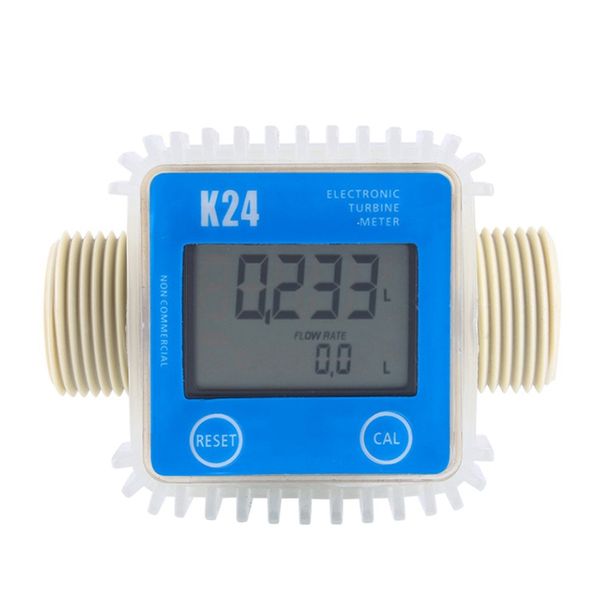 

1 pcs k24 lcd turbine digital fuel flow meter widely used for chemicals water blue