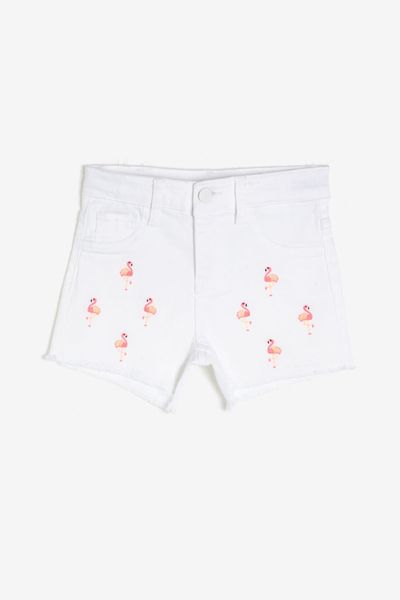 

coton kids white child patterned jean sort, White;black
