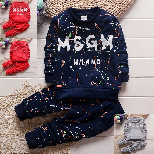 2pc Toddler Neonati maschi Vestiti T Shirt + Pantaloni Bambini Abbigliamento sportivo Abbigliamento Abbigliamento per bambini autunno bambini abiti firmati ragazzi 1-4 anni