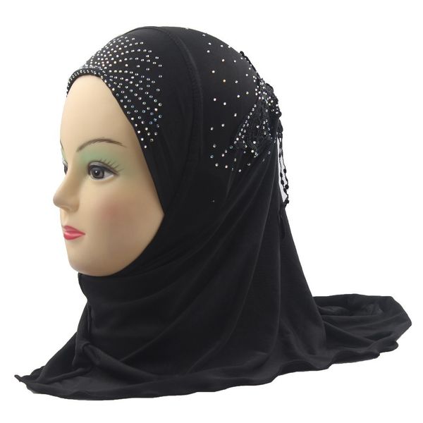 

10pcs girls kids muslim beautiful hijab islamic arab scarf shawls flower pattern about 45cm for 2 to 5 years old girls, Red