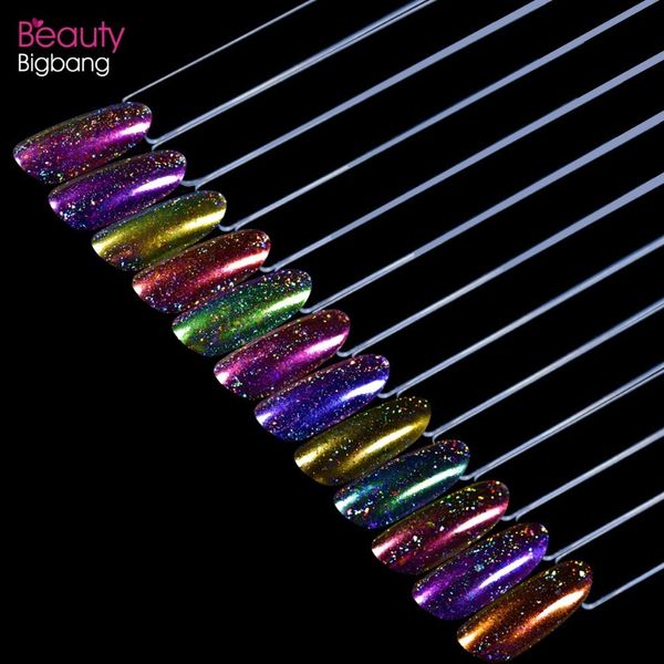 

beautybigbang 0.1g 12 colors bling nail glitter starry nail art powder tip manicure decorations chrome dipping powder, Silver;gold