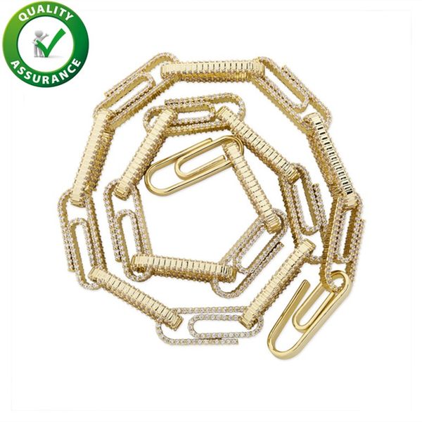 

iced out chains luxury designer jewelry tennis necklace hip hop bling chaÃ®nes bijoux hommes cuban link chain hiphop mens diamond rapper acce, Silver
