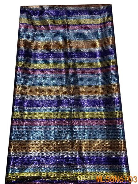 

beautifical colorful african sequins lace fabrics tulle mesh lace 2020 embroidery net 5yard ml58n61, Pink;blue