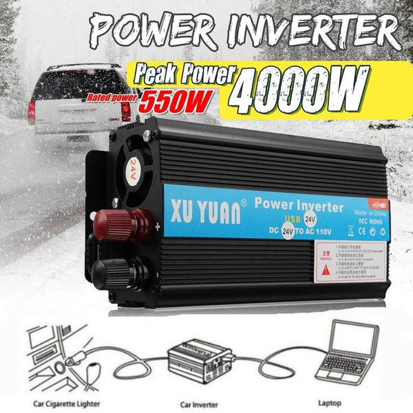 

4000w solar inverter 12v 220v p eak voltage transformer converter dc 12v to ac 220v car inverter suitable for car battery