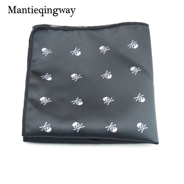 

mantieqingway brand skull black paisley men's handkerchief polyester dots chest towel fashion pocket squares tie handkechiefs, Black;blue