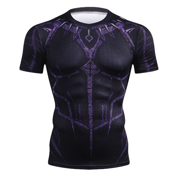 

2018 New Summer Style 3D Printed Black Panther T Shirt Men Short Sleeve Brand Mens T-Shirt Fashion Compression Crossfit TShirt