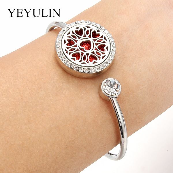 

1pcs perfume bracelet essential oil diffuser locket bracelet tree of life stainless steel oil diffuser, Black