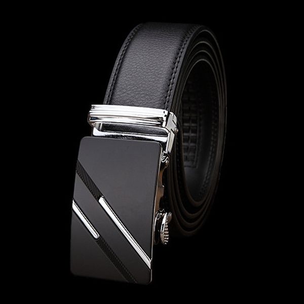 

men's imitation leather alloy automatic buckle pants and trousers men's casual trousers belt belt belt, Black;brown