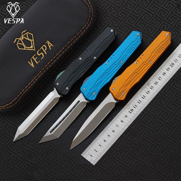 

High quality VESPA Version folding Knife Blade:M390 Handle:7075Aluminum+TC4,Outdoor camping survival knives EDC tool,Free shipping