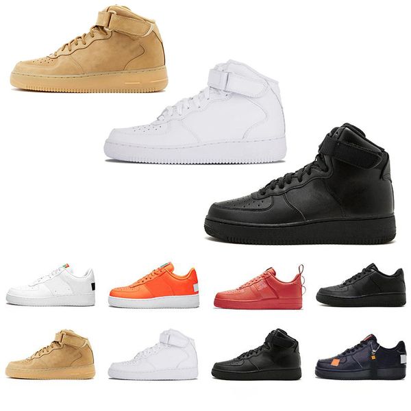 

2019 Dunk 1 Running Shoes For Men Women All Black Triple White Wheat 1s One Designer Flats Sneakers High Low Cut Casual Trainers Size 36-45
