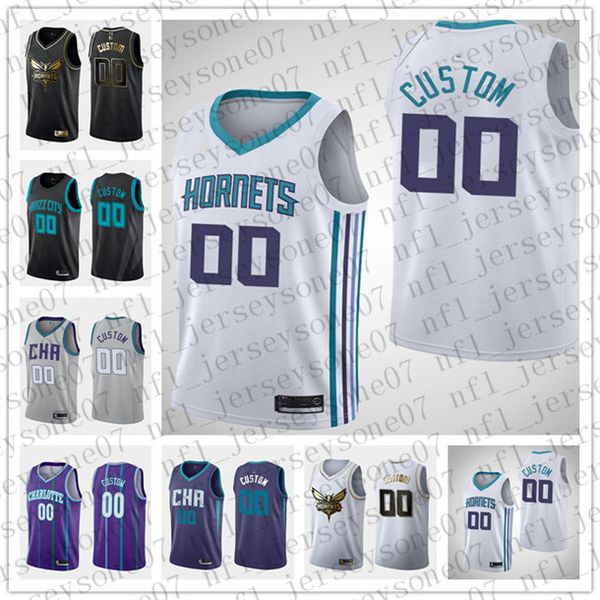 

2020 custom men's womens youth charlotte hornets 15 percy miller black white basketball throwback city nba jers