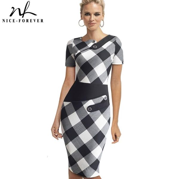 

casual dresses elegant patchwork business female vestidos with button work office bodycon women dress b527, Black;gray