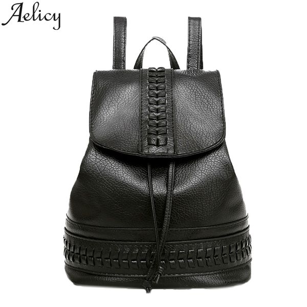

aelicy 2019 fashion women shoulder bag ladies backpack leather travel schoolbag for girls school bags children mobile phone bag