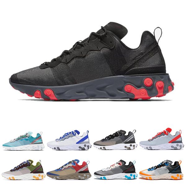 

react element 55 87 running shoes for mens womens tour yellow triple black white royal tint sail women sports sneakers size 36-45