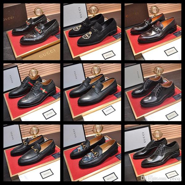 

19sw men dress shoes 2020 patent leather shoes fashion design italy style men's business shoes mens shiny leather oxfords male yyyy6, Black