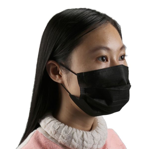

10/50/100pcs nonwoven face mouth disposable black anti-dust mask pm 2.5 earloop activated new