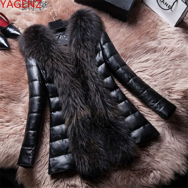 

women's winter coat new fur coat large size women's leather jacket thicken pu leather cotton clothing elegant winter coats, Black