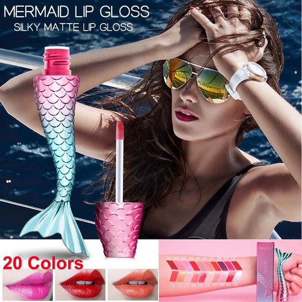 

Ibcccndc mermaid lip glo hiny matte lip glaze non tick cup lip glo makeup lipglo 20 color velvet liquid lip tick long la ting new
