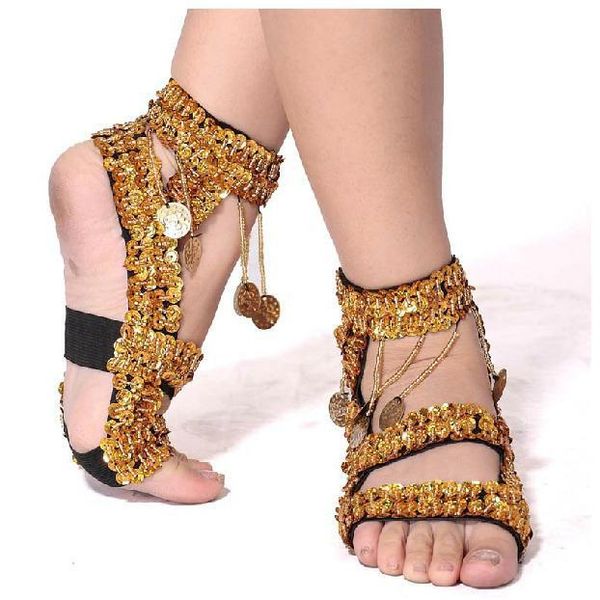 

belly dance crystal hanging coins shoes belly dancing shoes show shoes wear stage red rose gold silver purple, Black;red