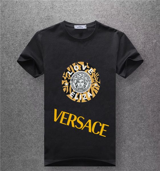 

mens versace оптовая летняя куртка бренда мужские и женские дизайнер футболки случайные моды короткий рукав разнообразие шеи рубашки экипаж, White;black