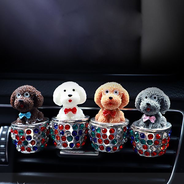 

car ornament cute puppy dog auto air conditioner outlet decoration perfume clip air freshener automobile fragrance accessories