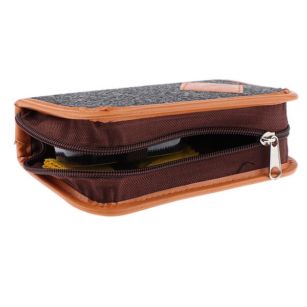 

5 pieces a lot shoes care kit with case shoe polish clean cloth shoe care tools, White;pink