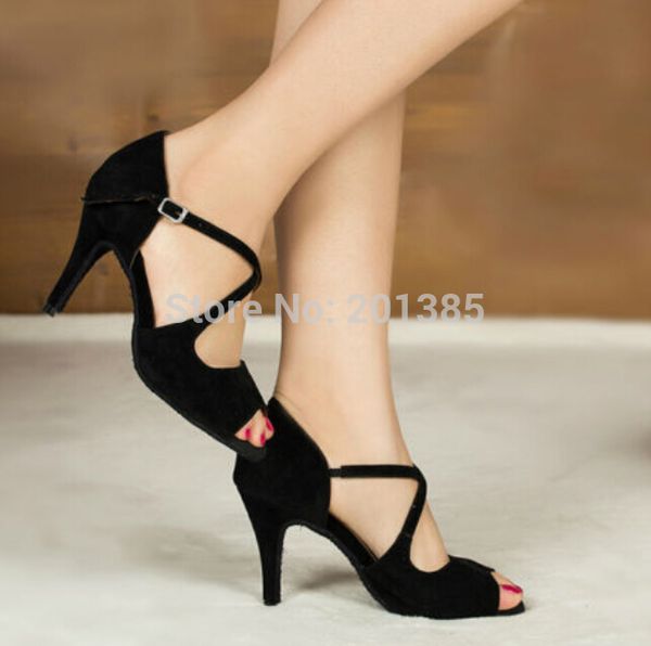 

wholesale women black suede latin dance shoes ballroom dance shoes salsa tango
