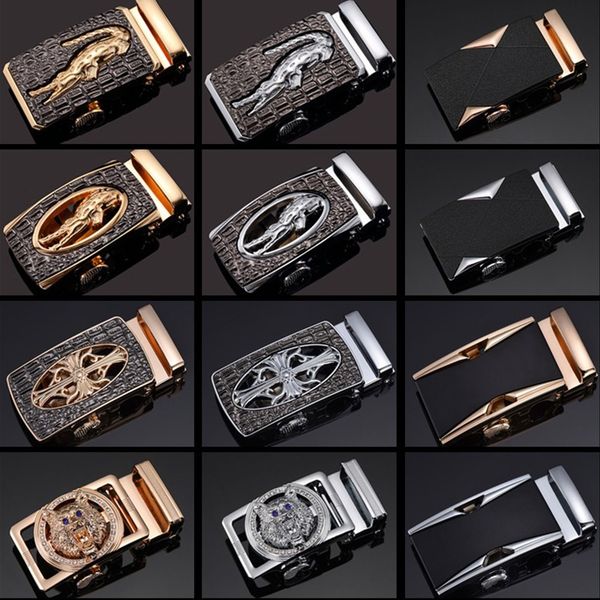 

leopard head automatic alloy men's leopard head automatic alloy belt buckle men's belt buckle, Slivery;black