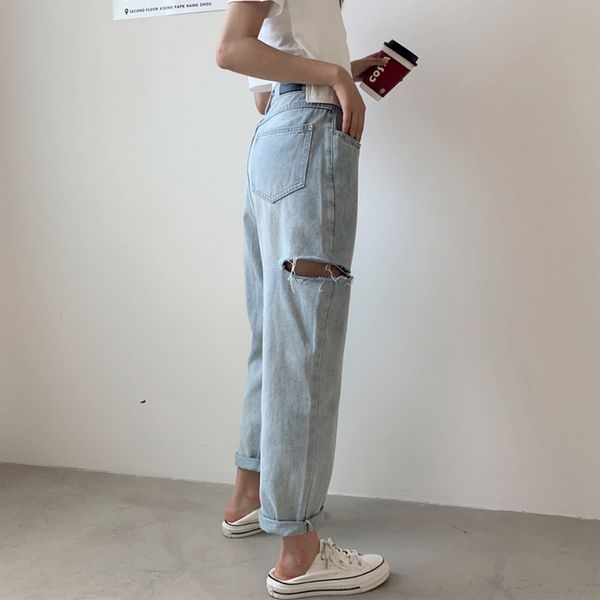 

high-waisted loose vintage straight leg women jeans pants casual trendy outdoor jeans pants women straight blue