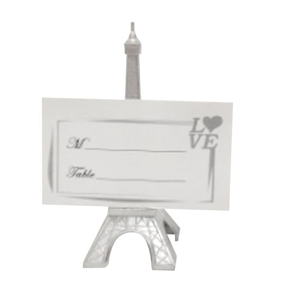

novelty plain eiffel tower name/memo note wedding place card holder party ornaments, Black