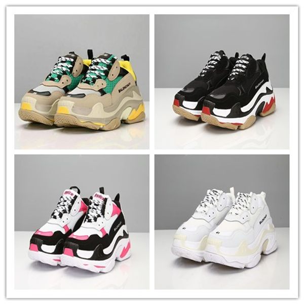 

2019 fa hion pari 17fw triple neaker triple re toring ancient lei ure ca ual dad hoe for men 039 women beige black ceahp port d