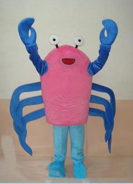 2019 fábrica nova feliz rosa Mascot Crab corpo quente traje de aniversário para adultos Halloween party desenhos animados Vestuário Trajes transporte livre