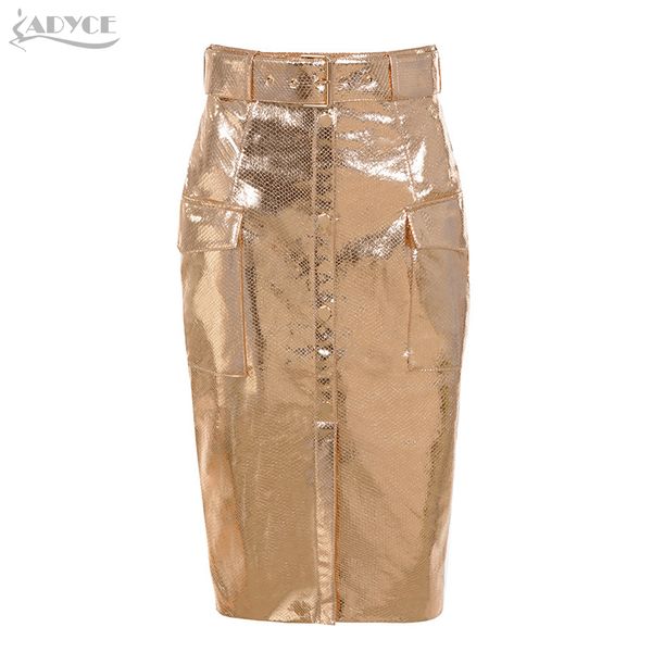 

adyce 2018 new summer women skirts elegant high waist gold knee length clubwears skirt celebrity prom bodycon party skirts, Black
