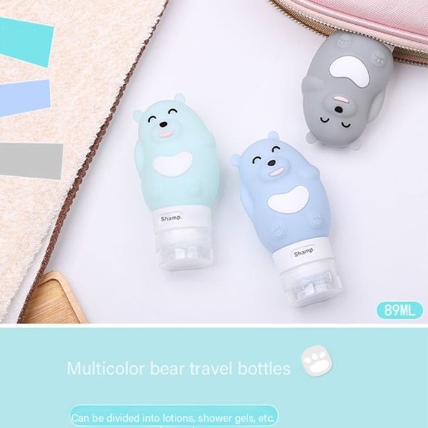 

shampoo bottle shower gel portable dispenser cartoon bear cute style bathroom supplies b0902