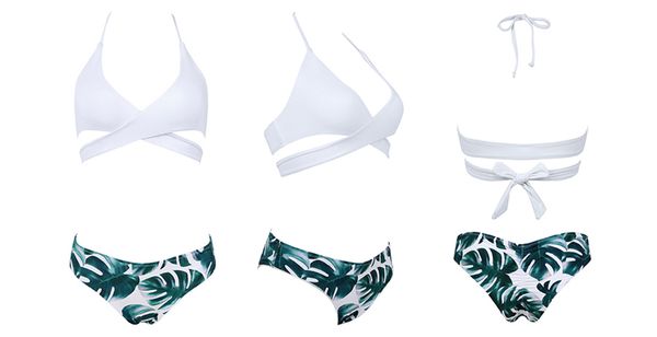 

swimwear bandage bikini 2019 beach swimwear women swimsuit bathing suit brazilian bikini set maillot de bain, White;black
