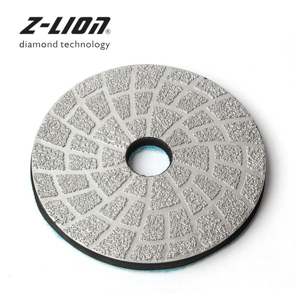 

z-lion 1pc 4" vacuum brazing diamond polishing pad new design thicken 6mm grinding disc granite marble concrete abrasive wheels