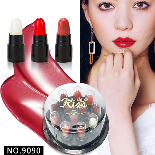 

hengfang 12 pcs/set matte lipstick set waterproof nourishing lip stick makeup nude velvet pigment lip gloss cosmetics kit